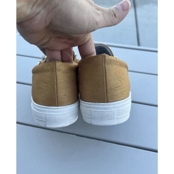 Nine West Orenda Fabric Embellished Slip On Sneakers - Size 8.5 - Mustard Yellow - Picture 9 of 11